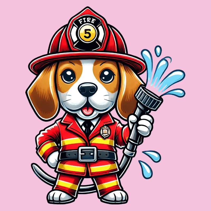 Beagle Feuerwehrmann Design
