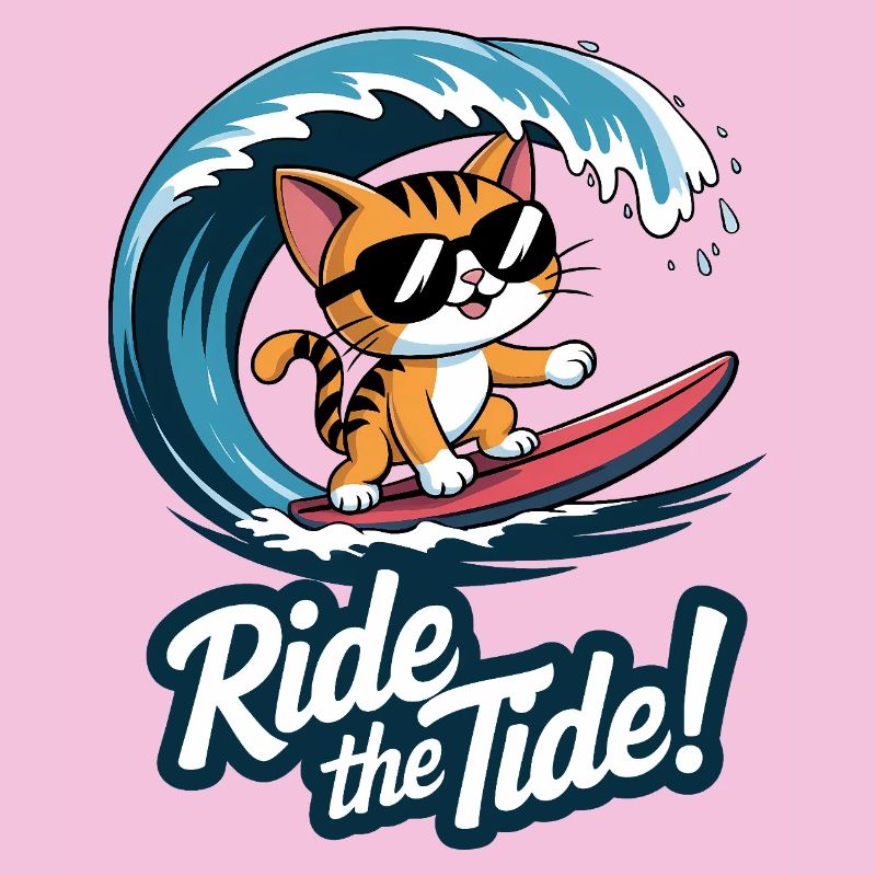 Surfer-Kätzchen – 🏄♂️🐱