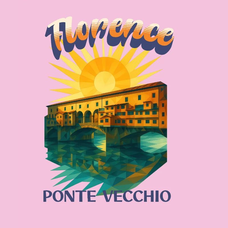 Florence - Ponte Vecchio Retro Vintage Design