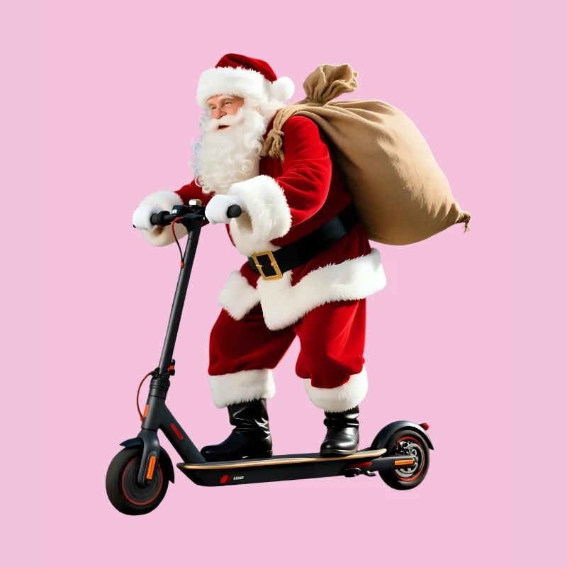Weihnachtsmann auf Roller