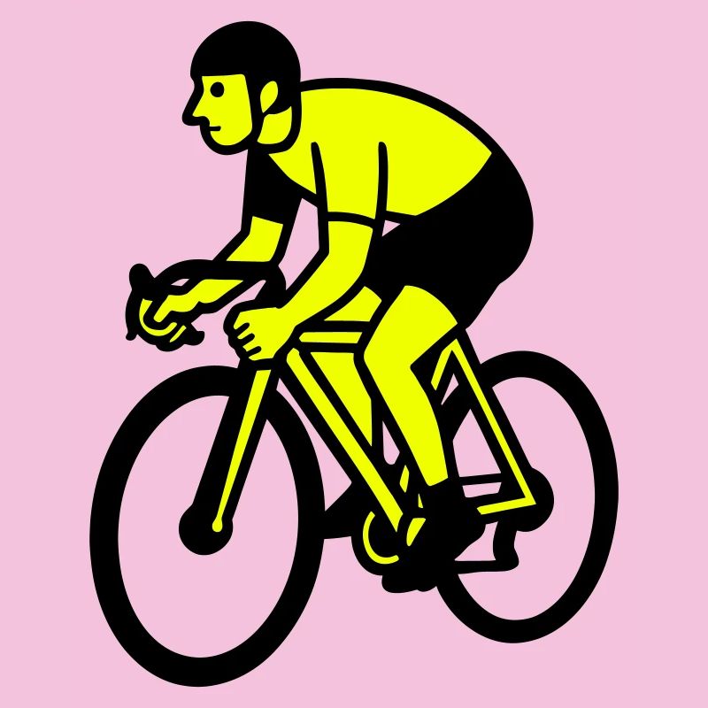 Roue néon silhouette cycliste
