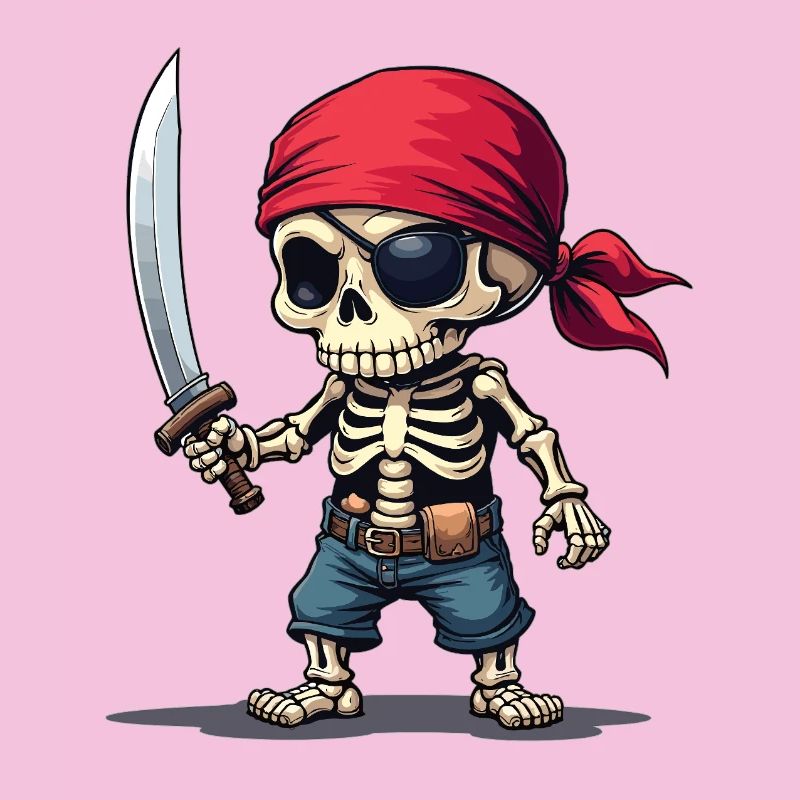 Squelette de pirate avec épée