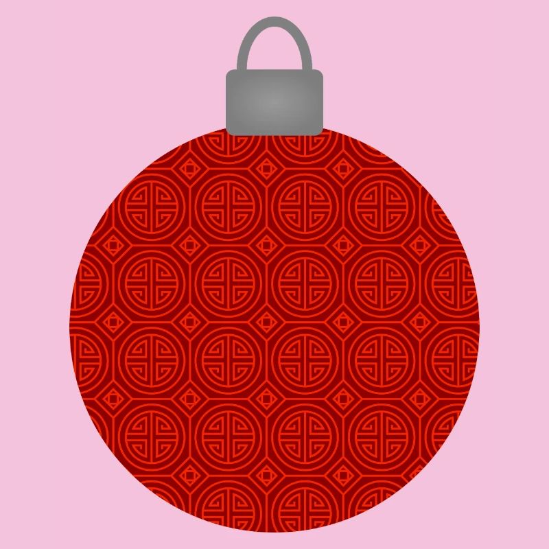 Rotes Rundmuster Weihnachtskugel