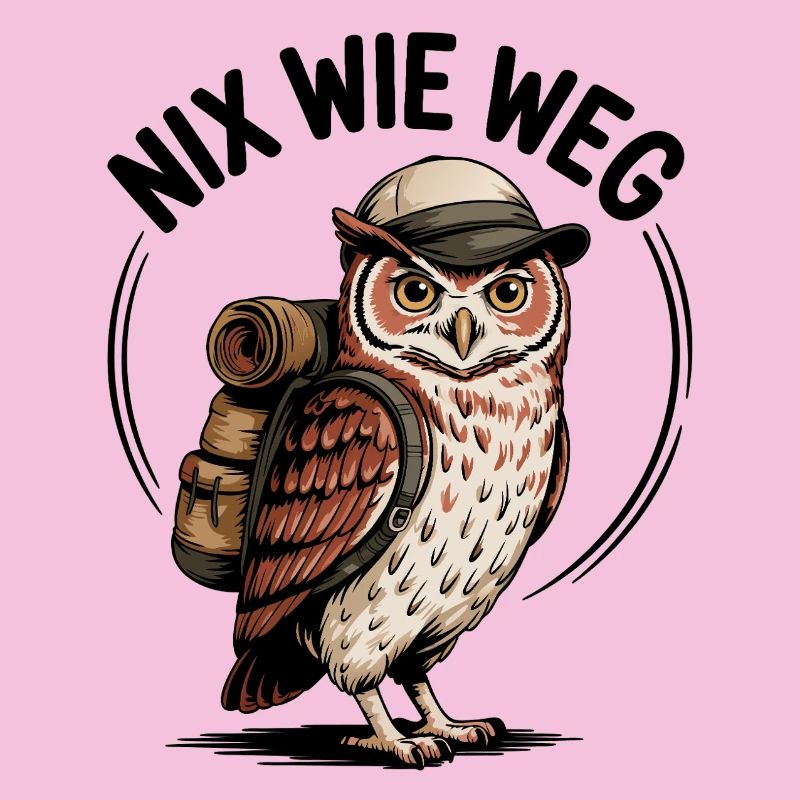 Wandering owl with backpack