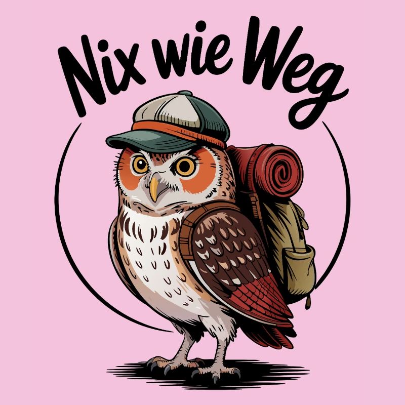Waldwanderer Eule mit Rucksack