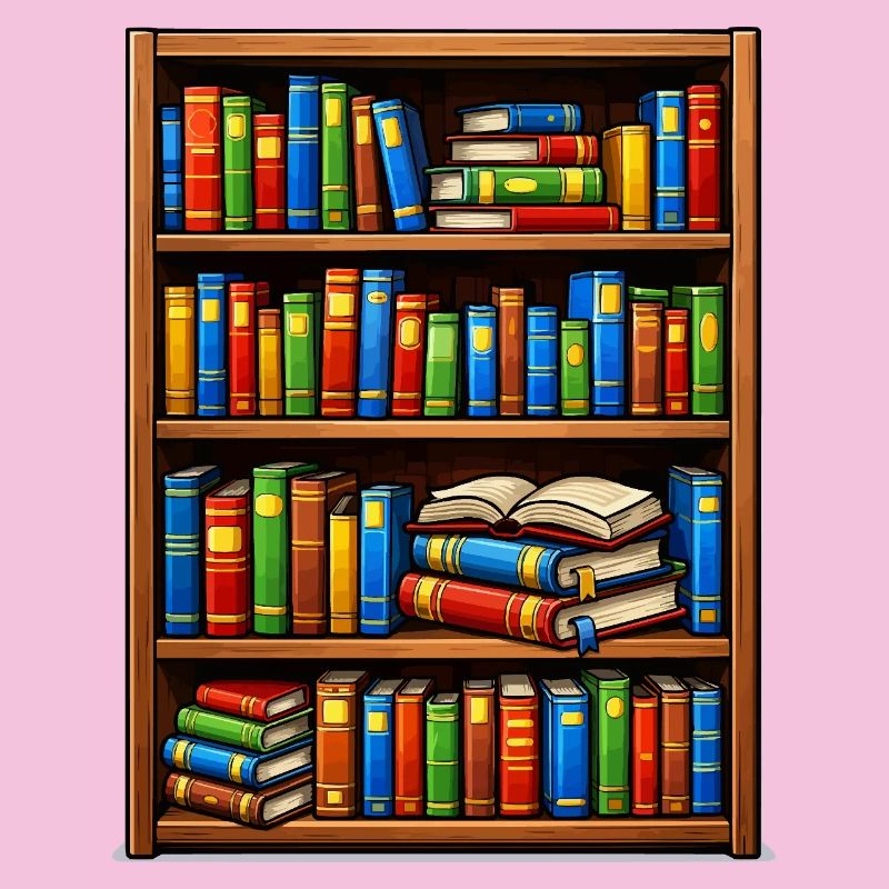 Bookcase Illustrato Library