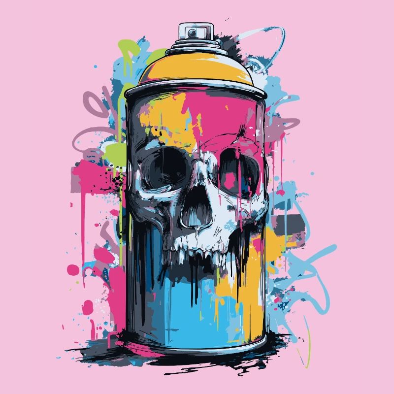 Skull Graffiti Spray Can