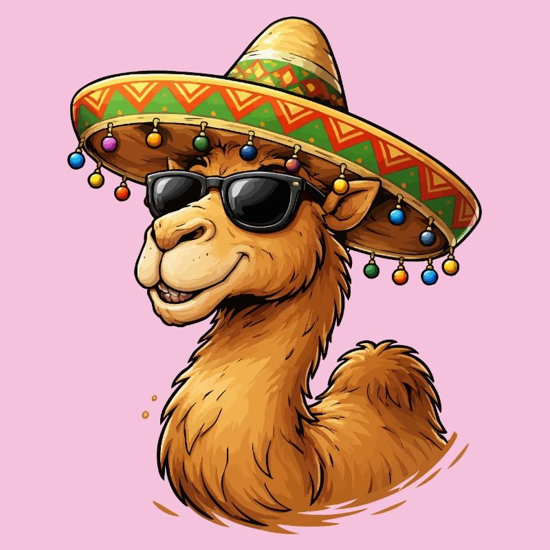 Kamel Lächeln mit Sombrero