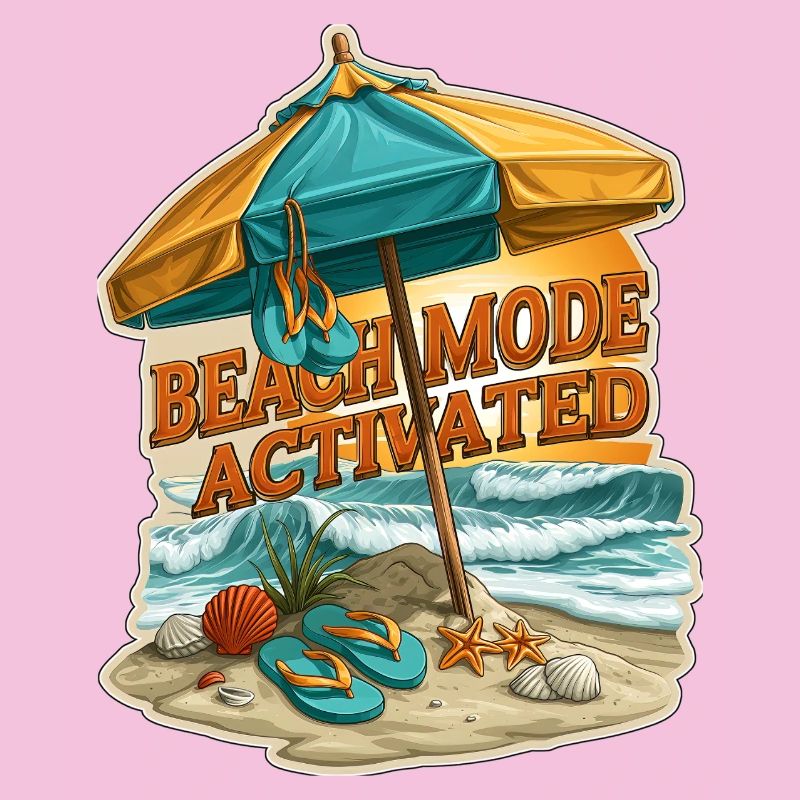 Parapluie de vacances d’été activé en mode plage