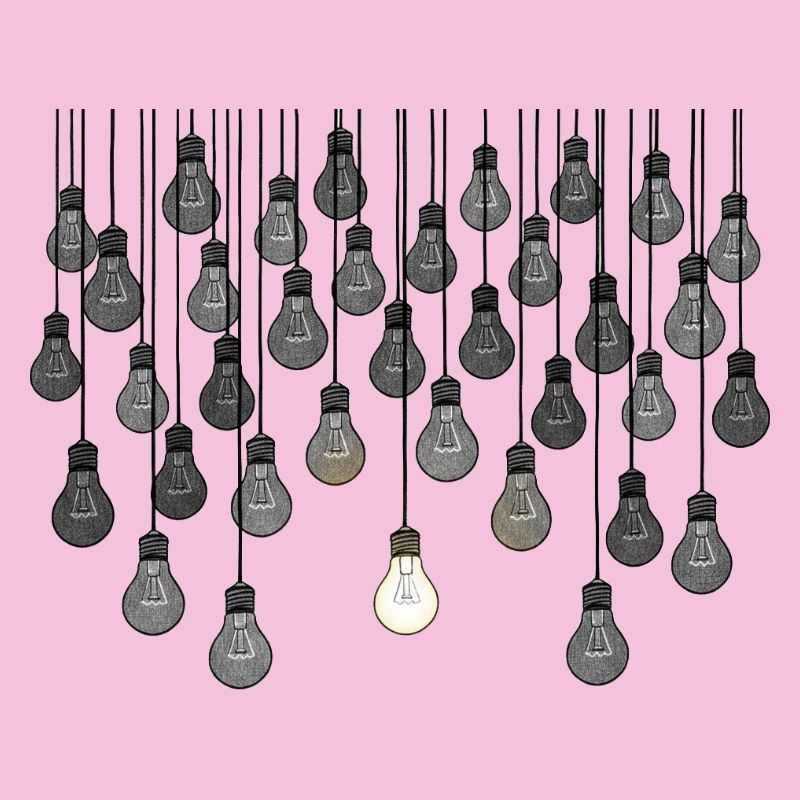Réseau d'ampoules gris avec éclat unique