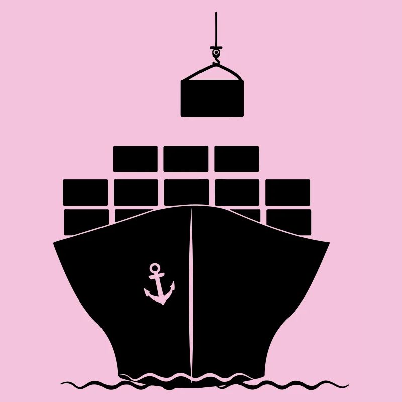 Seecontainerboot mit Kranbeladung