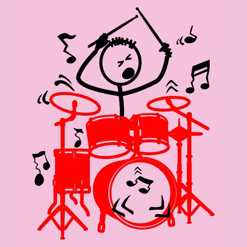 Stickmen Schlagzeuger rot