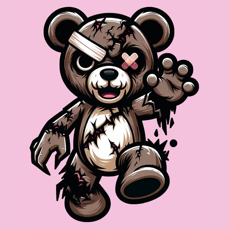 Zerzauster Teddybär mit Narbe
