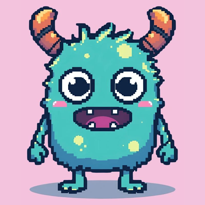 8 bits mignon pixel monstre style rétro des années 90