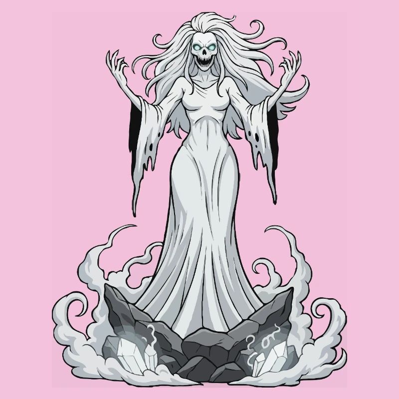 Banshee auf Kristallfelsen