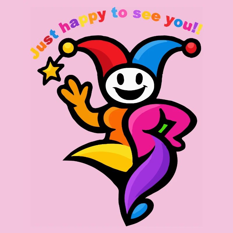 Colorful Jester Dance Greeting