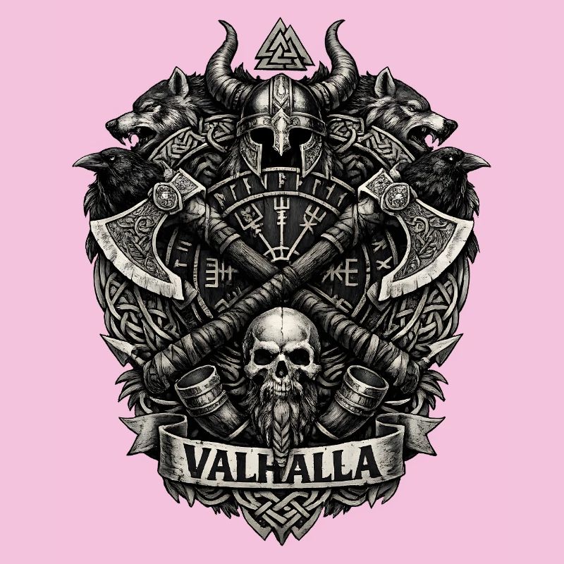 Valhalla Skull Viking Crest