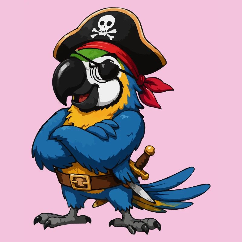 Piratenvogel mit Augenklappe