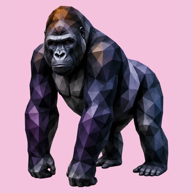 Gorilla Polygon – Farbige Geometrie