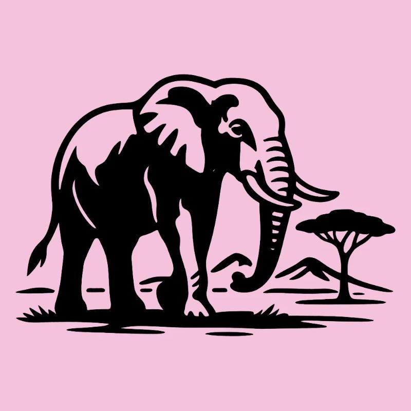 Silhouette d’éléphant de savane