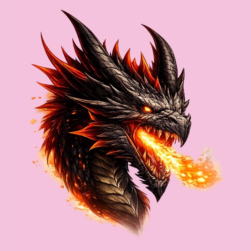 Fire Dragon Flaming Head