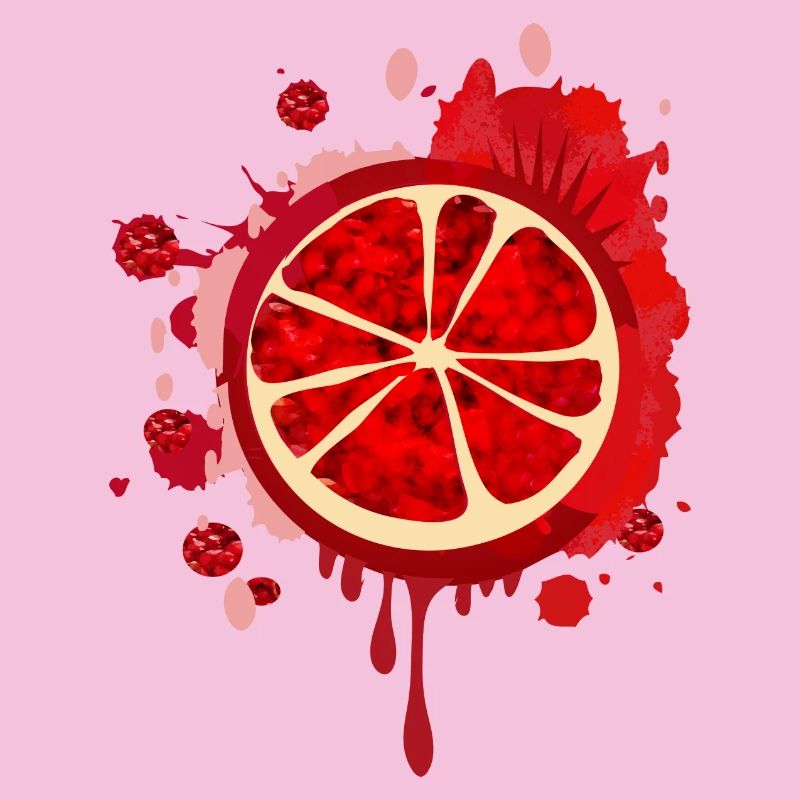 blutrotes Granatapfel Graffiti mit Kerne