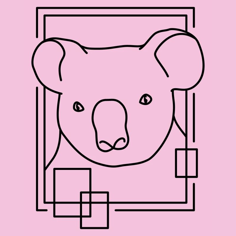 Koala en forme géométrique - Conception d’art au trait