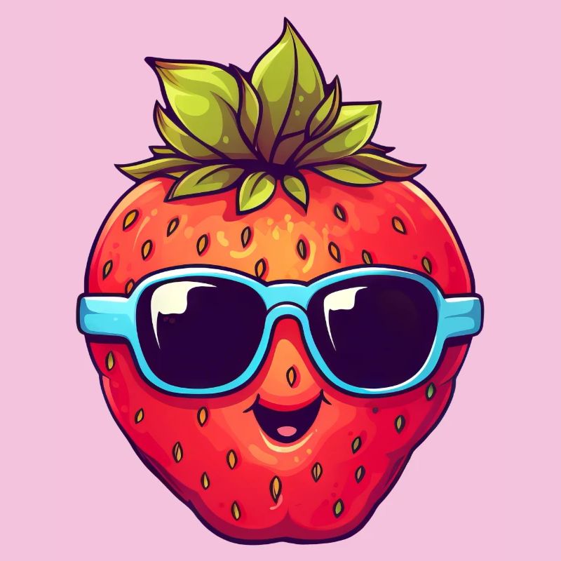 Coole Erdbeere mit Sonnenbrille