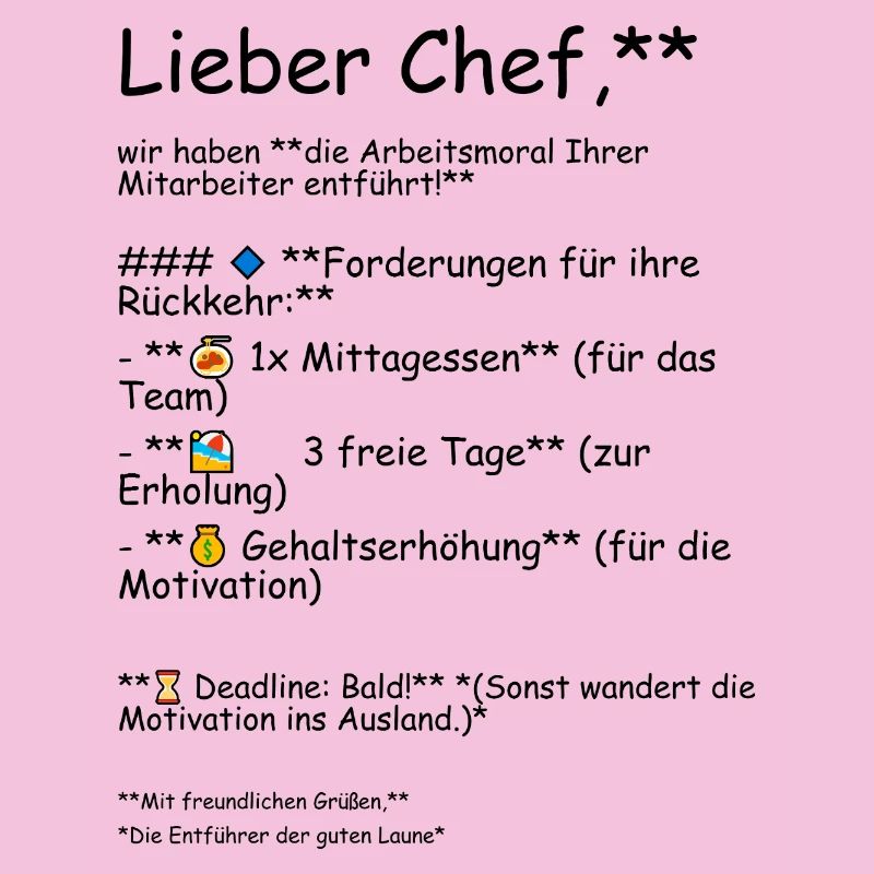 Die Arbeitsmoral