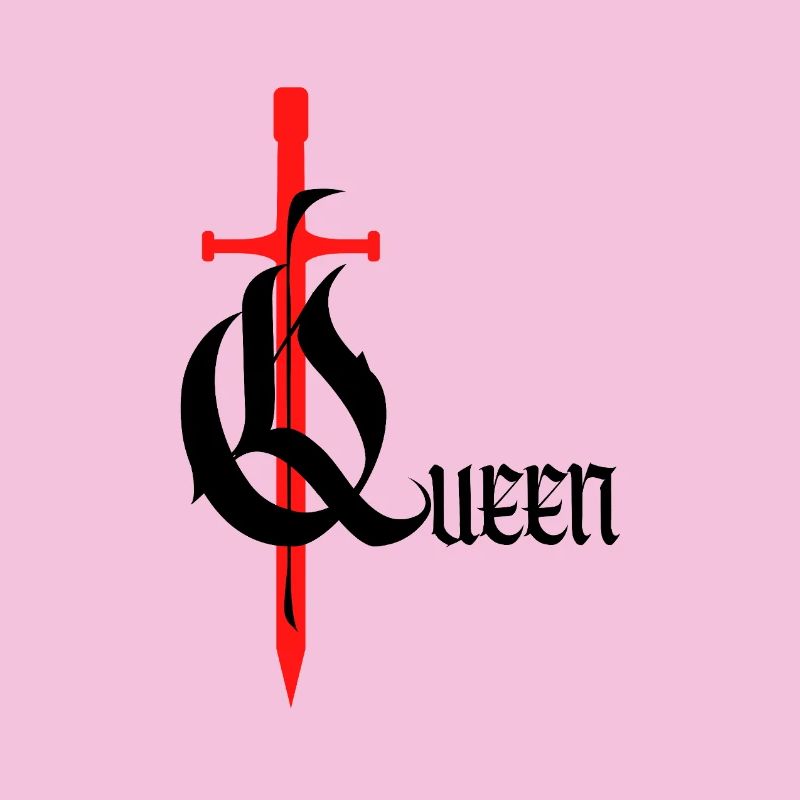 Gothic Queen Design with Sword with black text