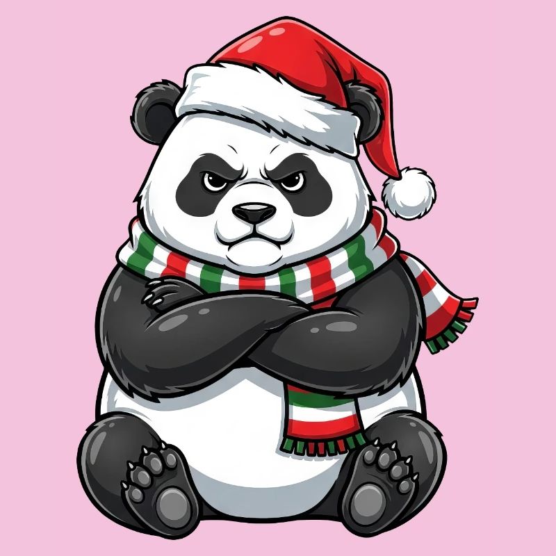 Grumpy Panda Weihnachtsmann Weihnachtsmütze 