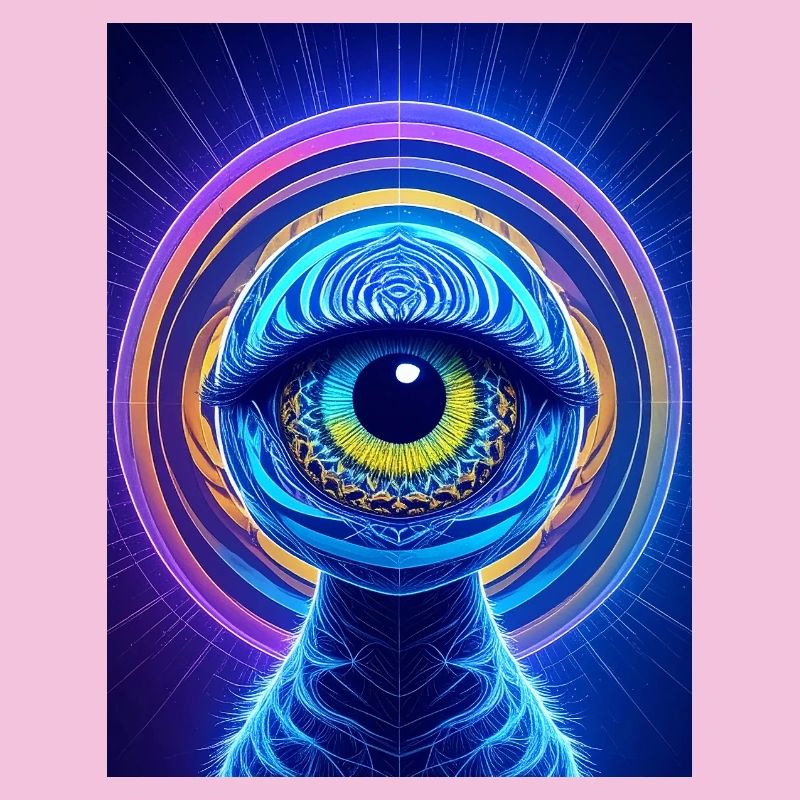 Neon Augenring Kosmischer Hyperrealismus