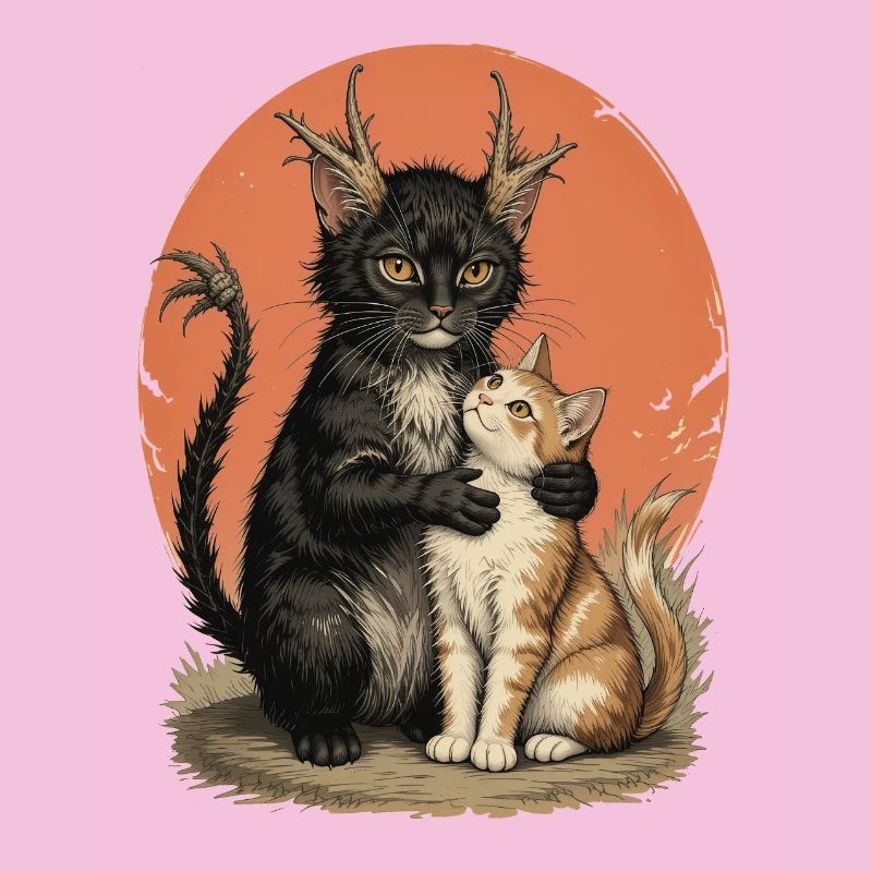 Geweih-Katzengefährten