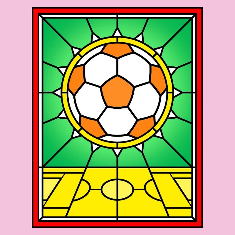 Buntglas-Fußballdesign