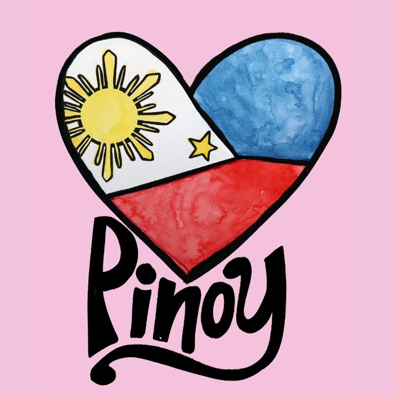 Imprimé du drapeau philippin en forme de cœur