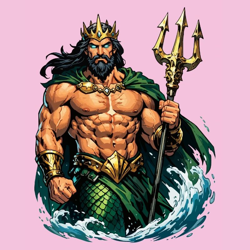 Le roi Poséidon avec le Trident