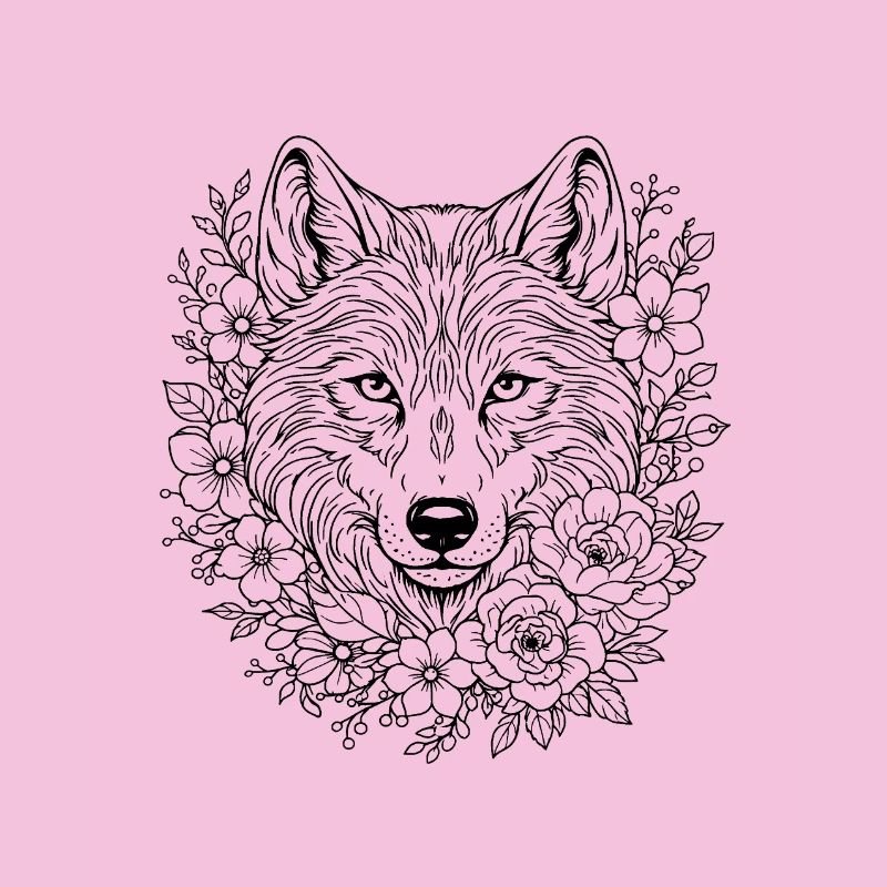 Sacred Wolf Geometry Art