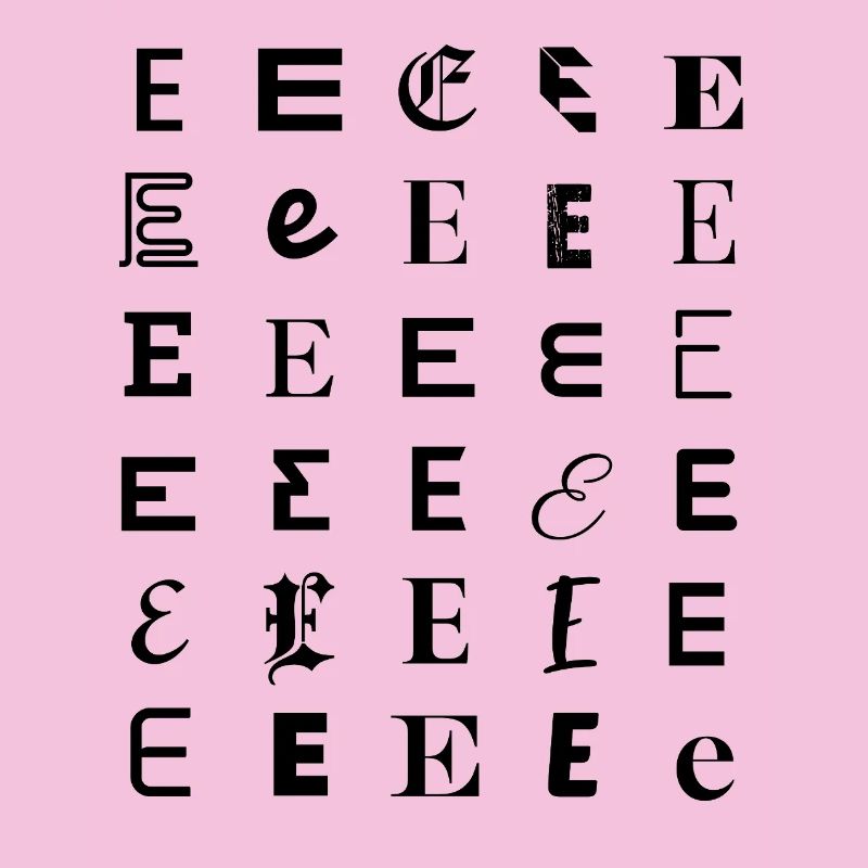 Typography E letter mosaic design