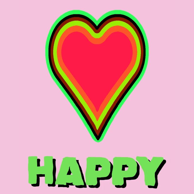 VIBRANT heart graphic with neon framing