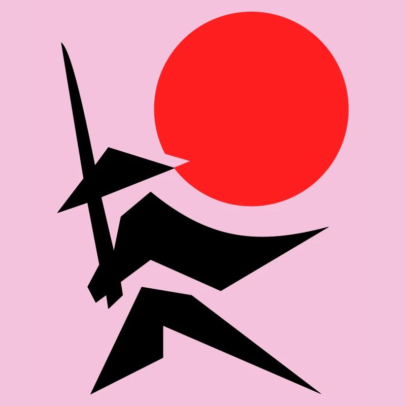 Image abstraite avec samouraï rouge noir
