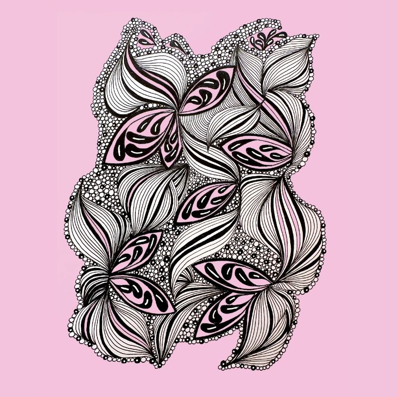 Black and white leaf pattern