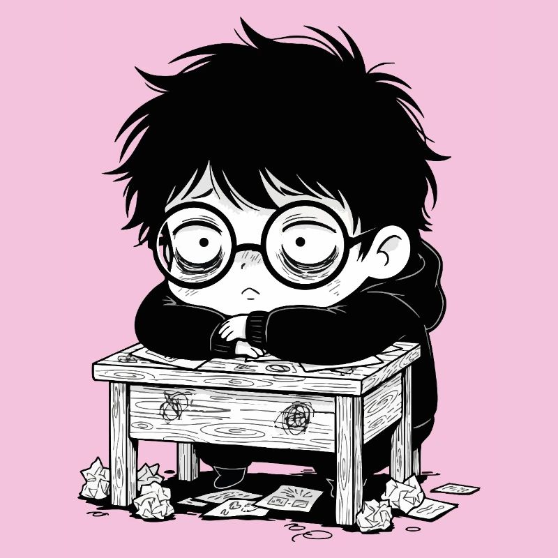 Studentischer Burnout-Büro – leerer Blick