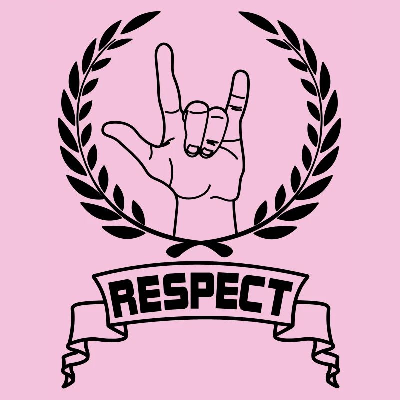 Hand gesture respect with text RESPECT