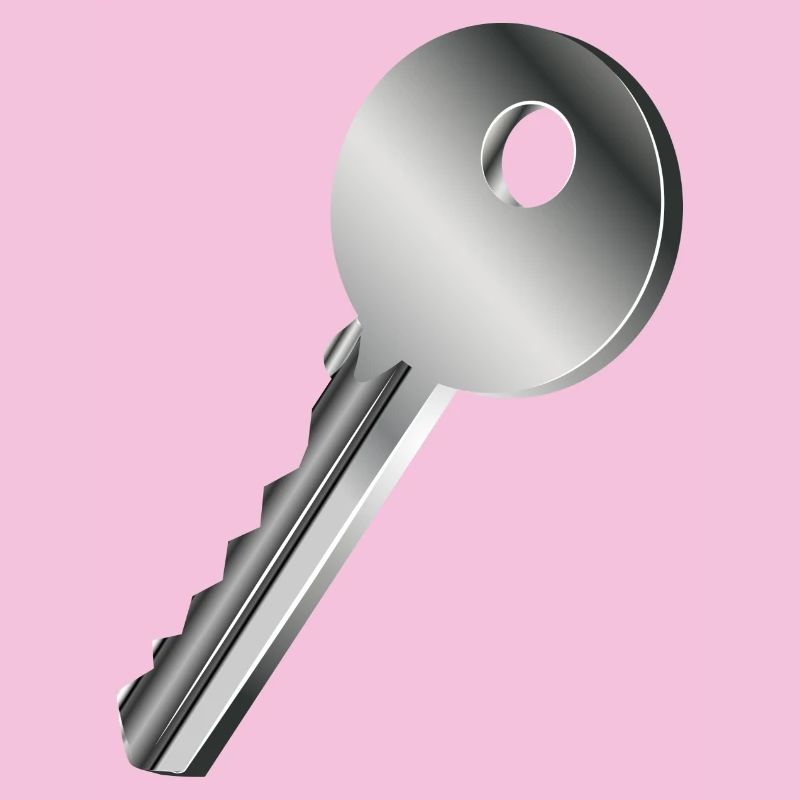 silver-colored single key