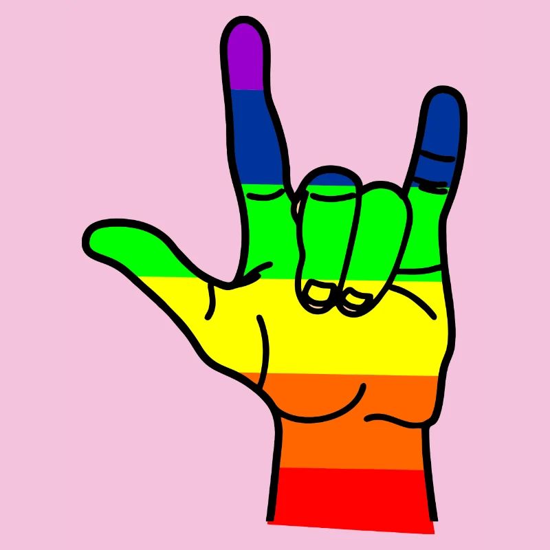 Respect de la main arc-en-ciel