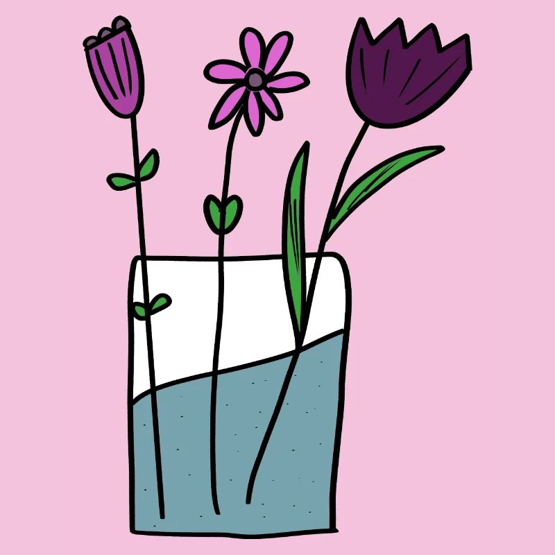 Fleurs dans un pot en argile design