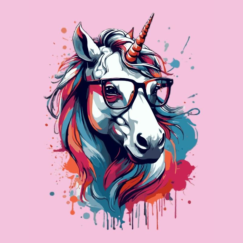 Bunter Einhorn Kunstdruck