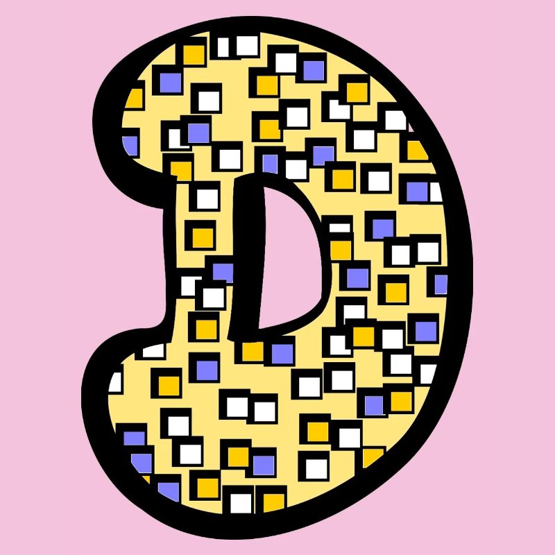 Buchstabe D mit Charakter