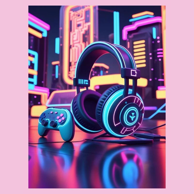 Conception du casque de jeu Neon