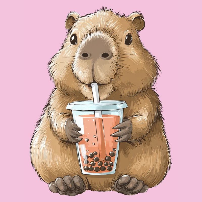 Süßes Anime Capybara Bubble Tea Boba Tea 